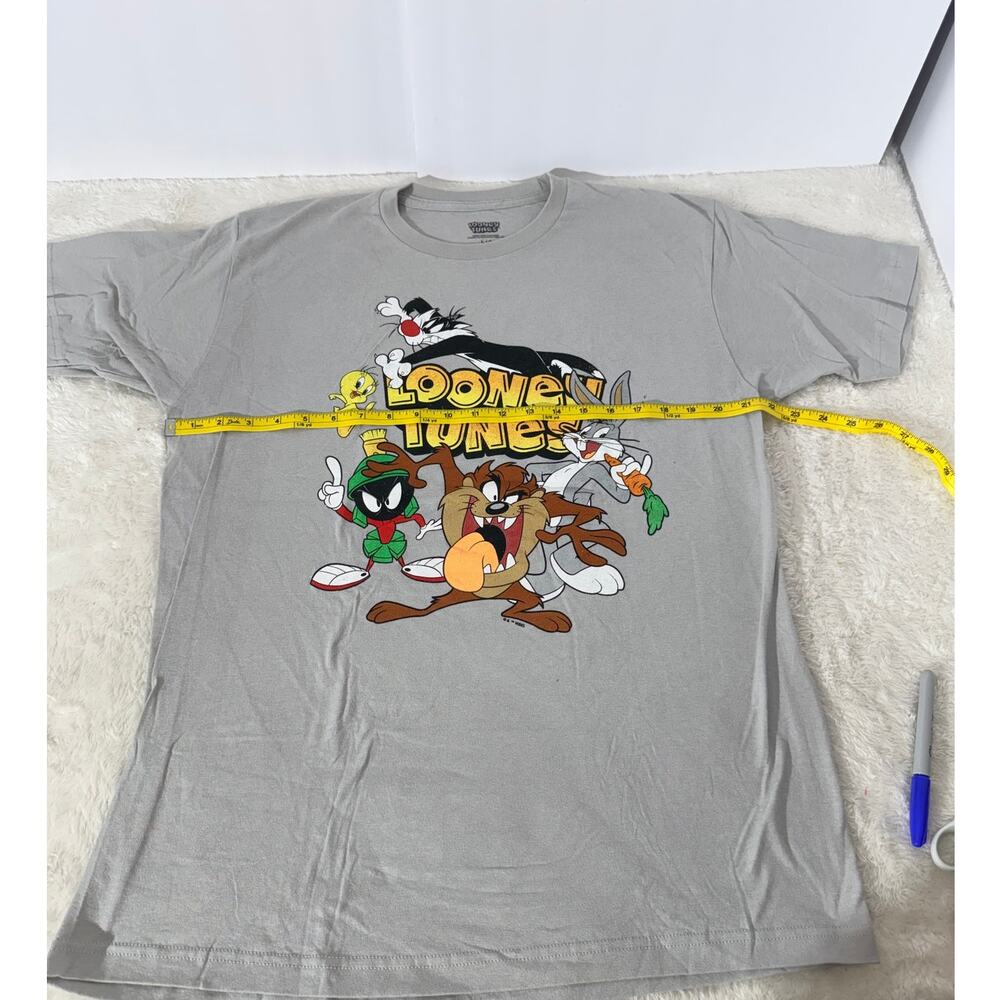 Looney Tunes Graphic T Shirt Mens Large Gray Bugs Bunny Taz Cartoon tee